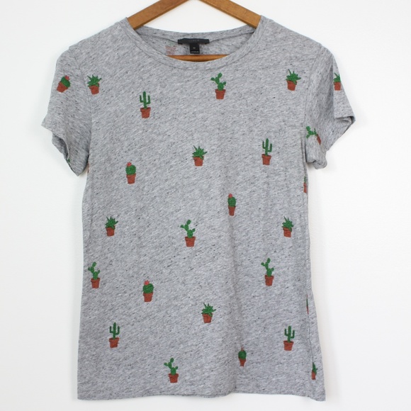 J. Crew Tops - J. Crew Heather Gray Cactus Tee Shirt Sz M
